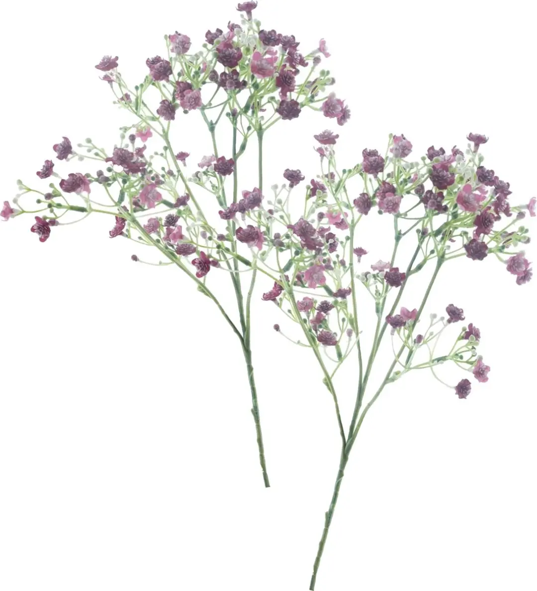 Bellatio Design Kunstbloem Gipskruid Viette - 2x - 45 cm - paars - tak - kunst zijdebloem - Gypsophila