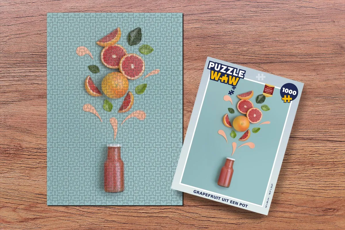 PuzzleWow Grapefruit uit een Pot Legpuzzel 1000 Stuks - Multicolor