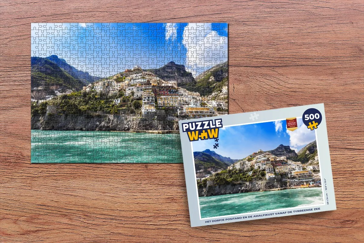 PuzzleWow Legpuzzel Positano Amalfikust 500 Stuks - Multicolor