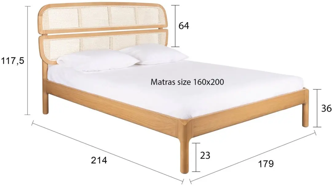 Zuiver Storm Bed Naturel Webbing 160x200cm - afbeelding 4 van 6