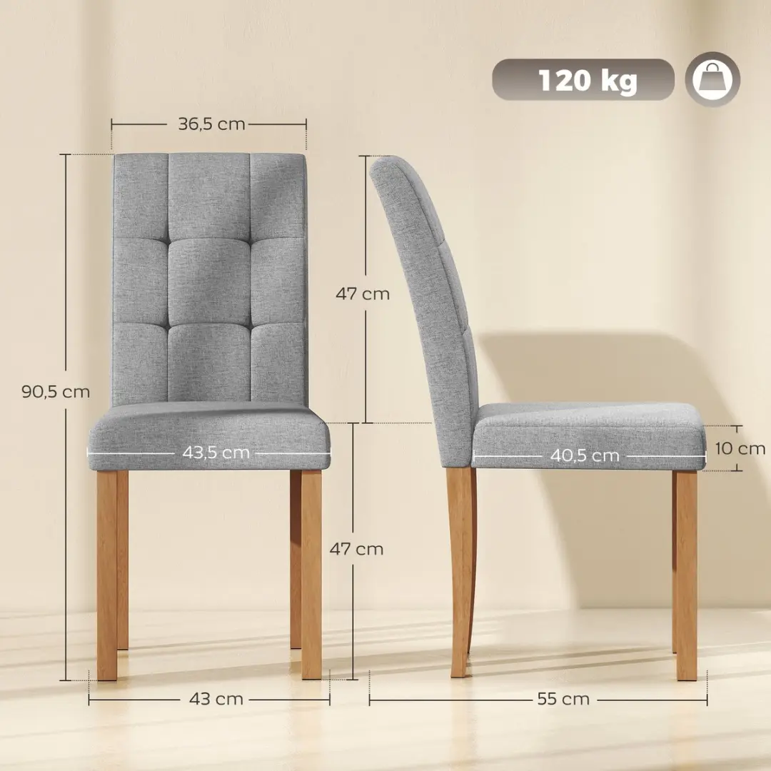 ECTEATOY® Set van 2 Eetkamerstoelen