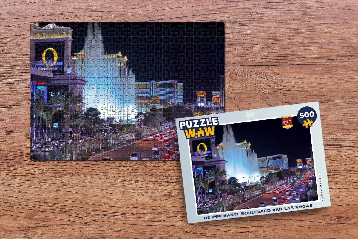 PuzzleWow Las Vegas Boulevard Legpuzzel 500 Stuks - Multicolor