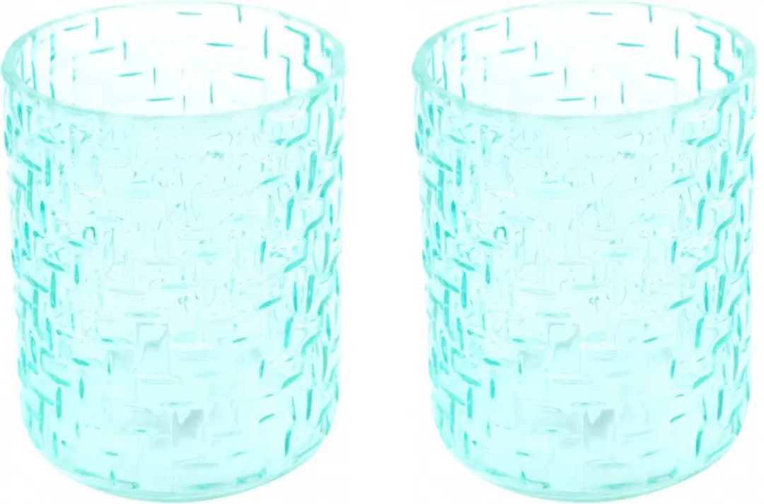 Set Countryfield Theelichthouder Luna 11,5 X 13,5 Cm Glas Cyaan