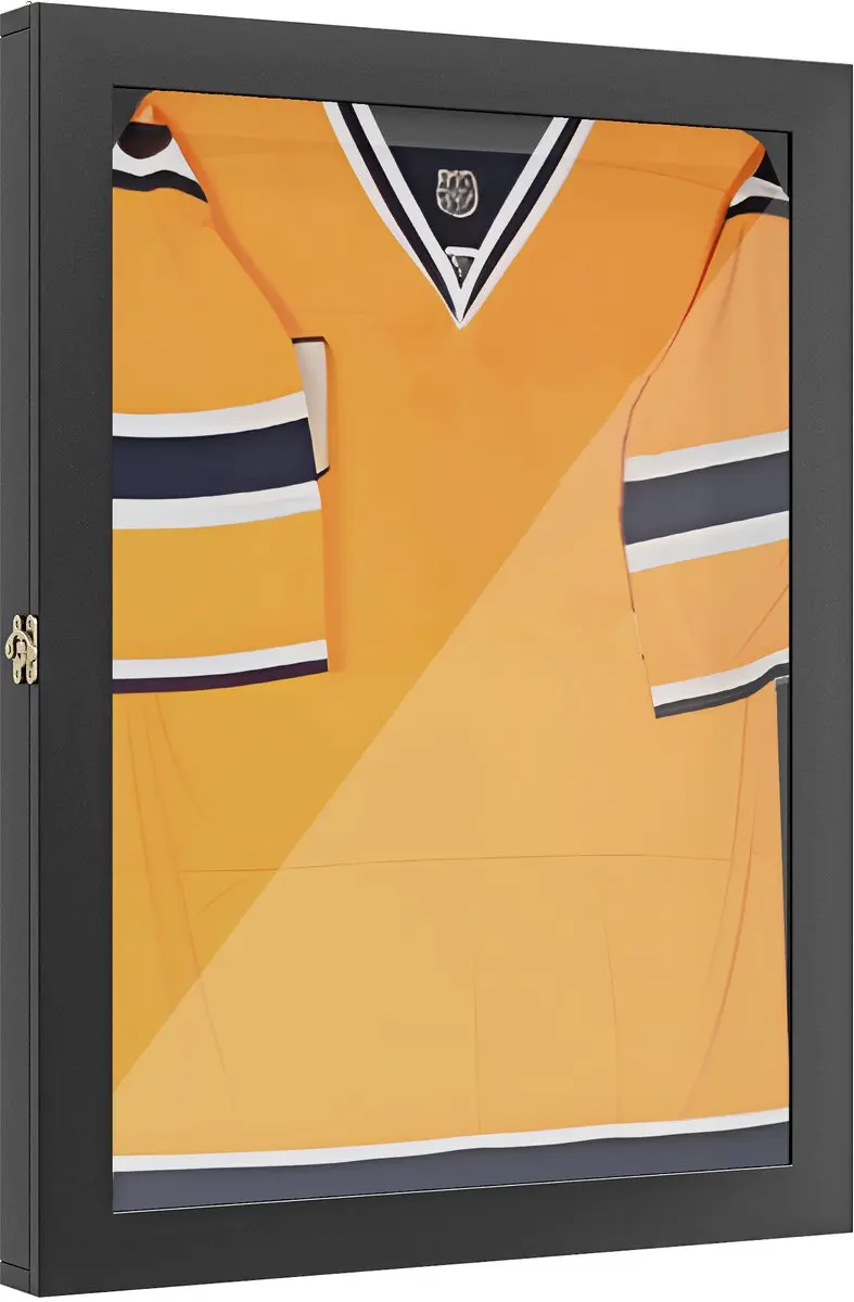 HOMCOM-Jersey Display Frame-Hout-60x6.5x80cm-Zwart