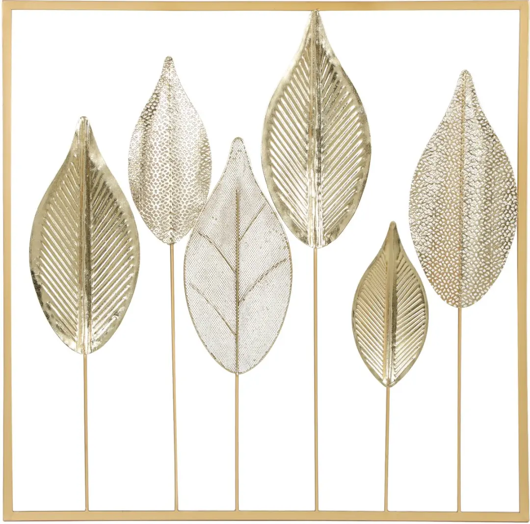 HOMCOM-Metalen wanddecoratie-Metaal-70x2,5x70cm-Goud