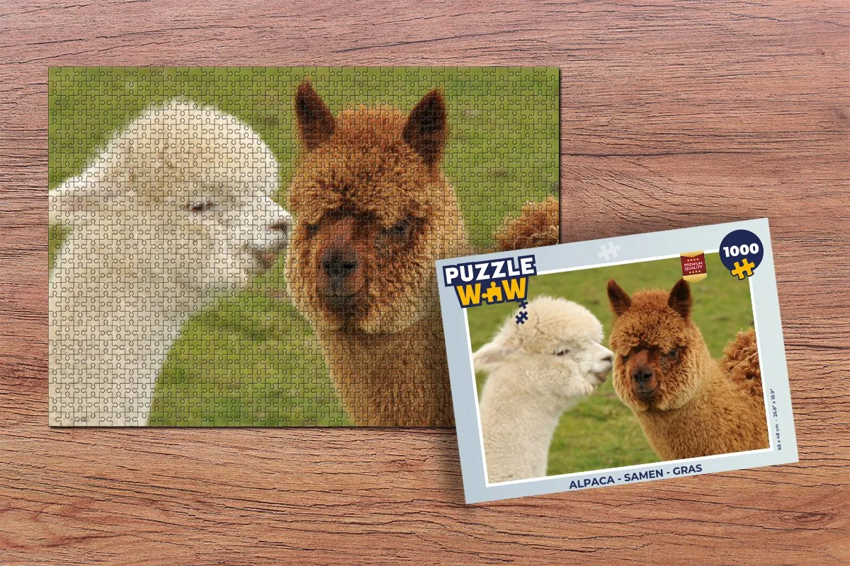 PuzzleWow Alpaca Legpuzzel 1000 Stuks - Multicolor