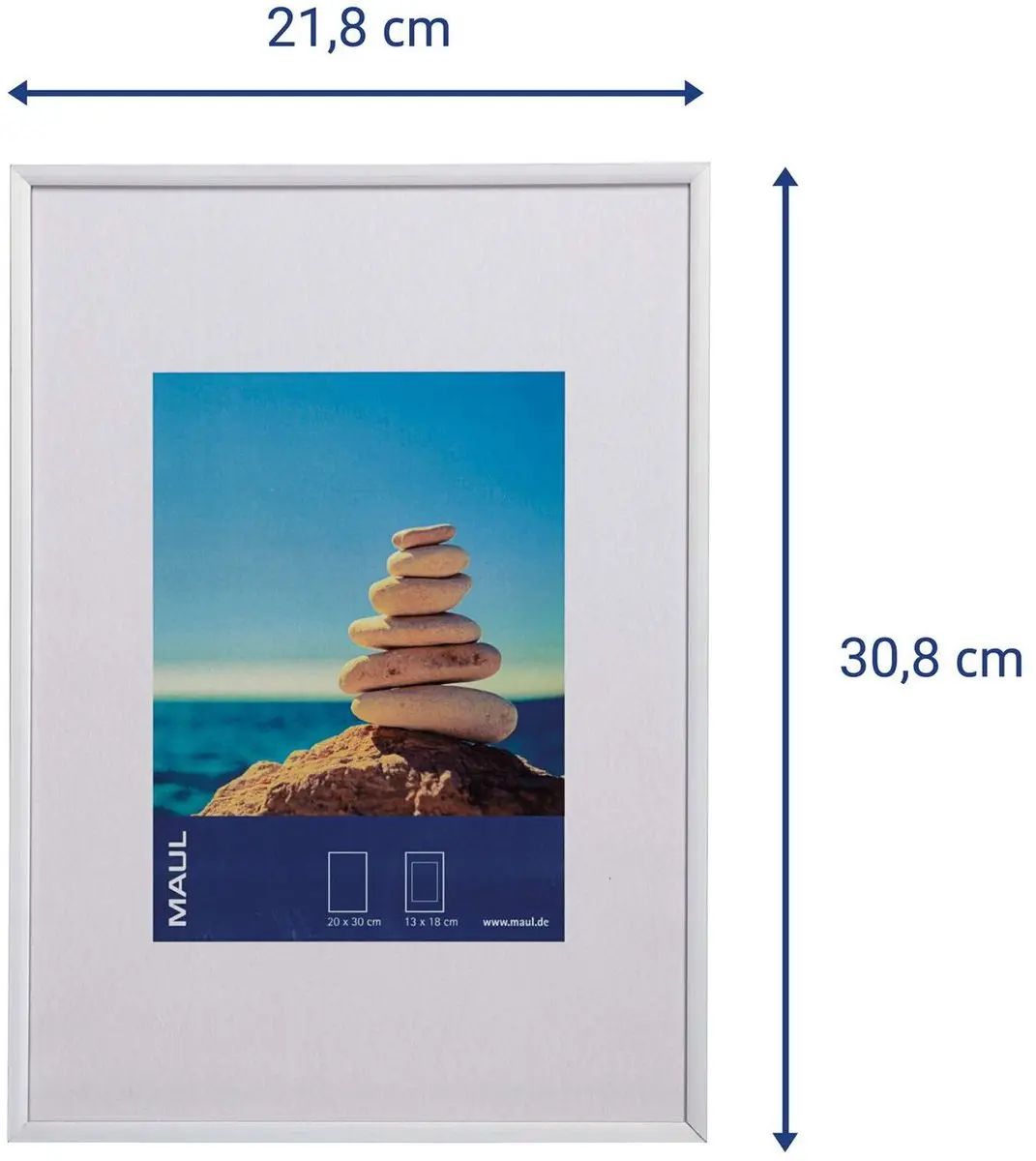 MAUL MAULdesign Fotolijst 21x30cm Aluminium - Zilver/Wit - afbeelding 4 van 6