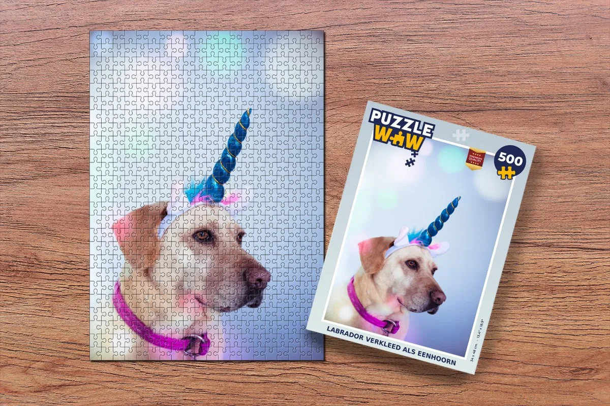 PuzzleWow Labrador Eenhoorn Legpuzzel 500 Stuks - Multicolor