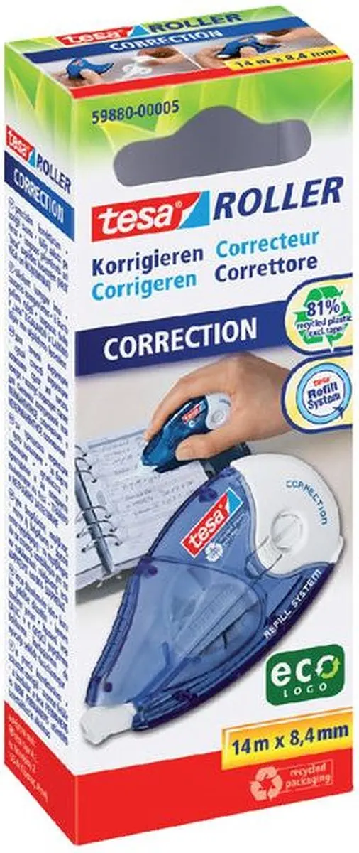 Correctietape tesa eco 8.4mm navulbaar hang