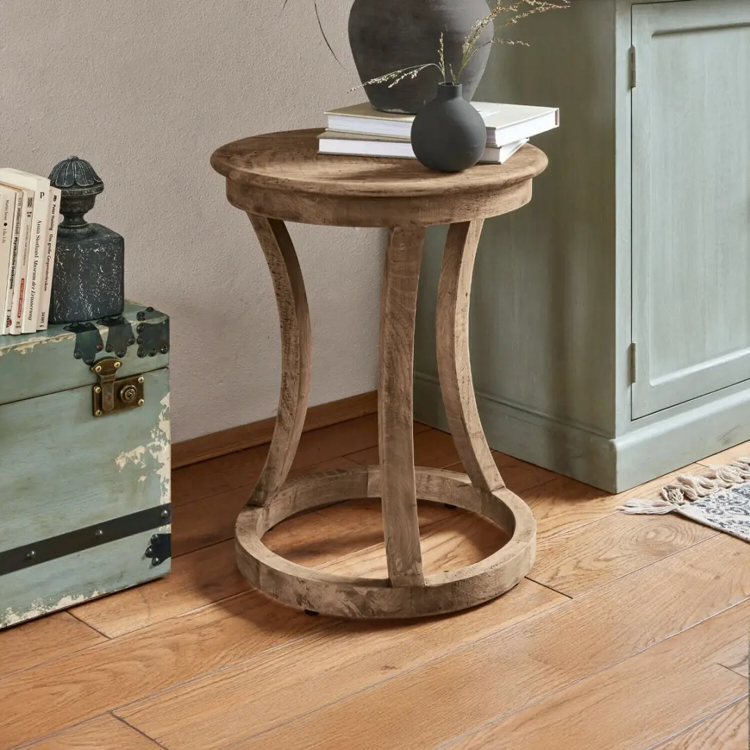 Loberon East Harwich Bijzettafeltje - Ø45cm - Bruin - afbeelding 3 van 6