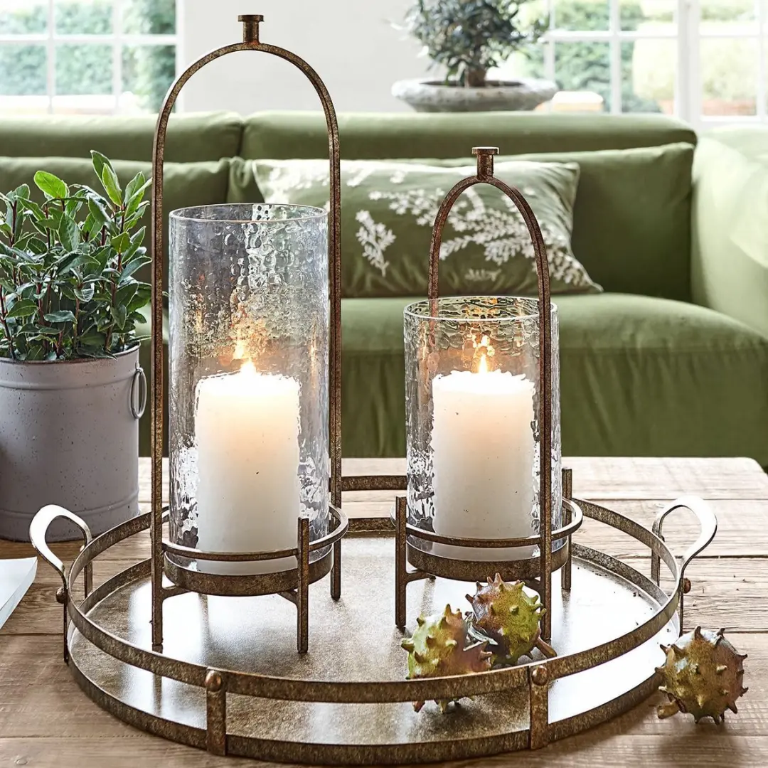 Loberon Windlichtset 2 Stuks Aquivar Antiekbrons/Heldere Glas - afbeelding 3 van 6