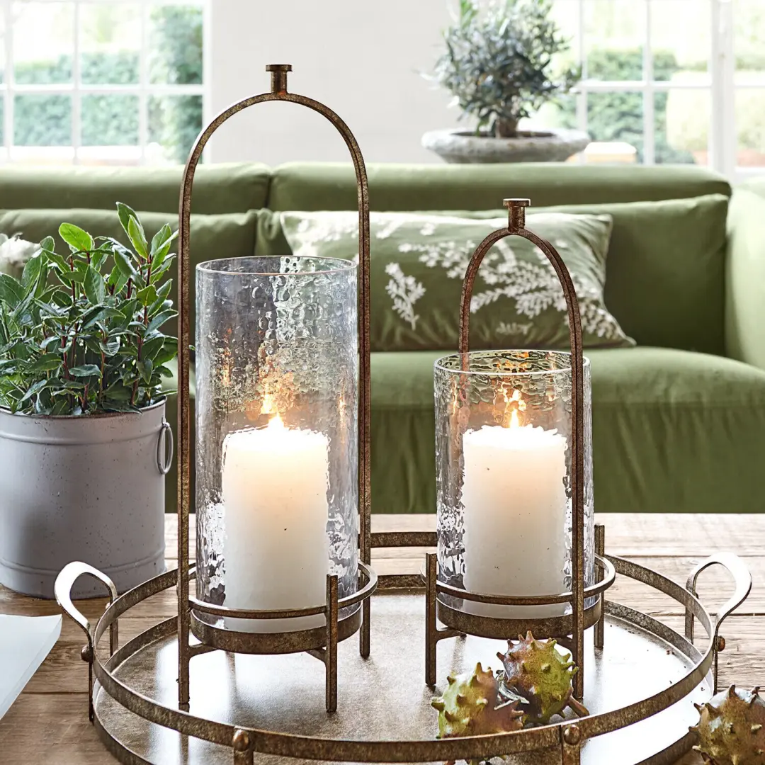 Loberon Windlichtset 2 Stuks Aquivar Antiekbrons/Heldere Glas - afbeelding 4 van 6