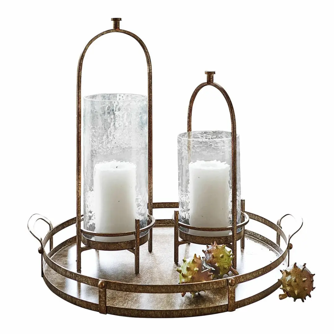 Loberon Windlichtset 2 Stuks Aquivar Antiekbrons/Heldere Glas - afbeelding 6 van 6