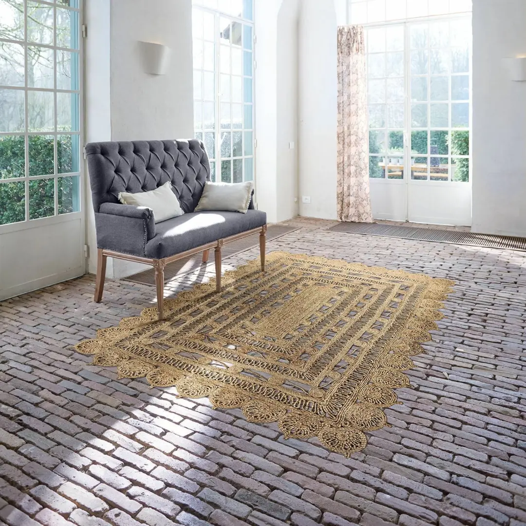 Loberon Livadia Vloerkleed 120cm - Beige - afbeelding 3 van 6