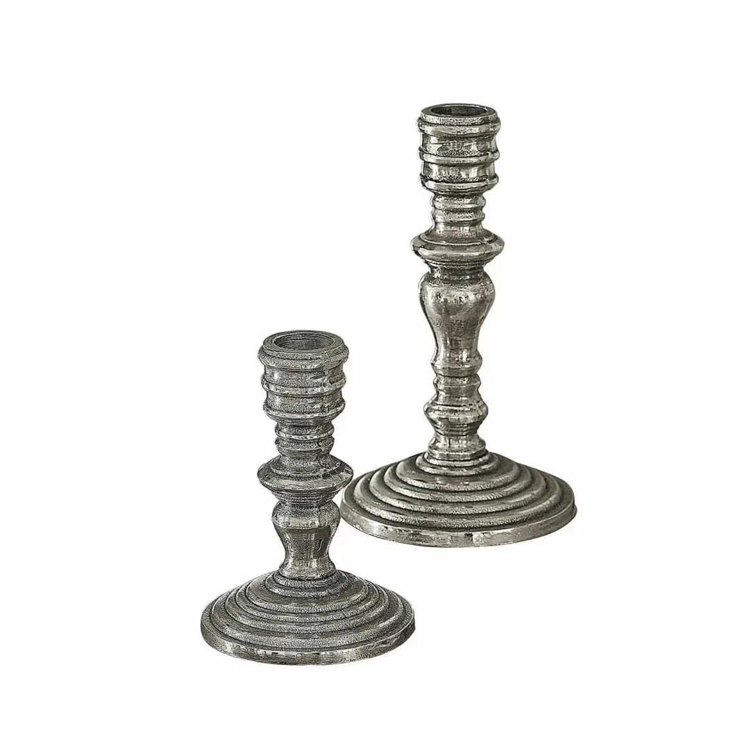 Loberon Plenivo Kandelaar - 2 Stuks Zilverkleurig - afbeelding 3 van 6