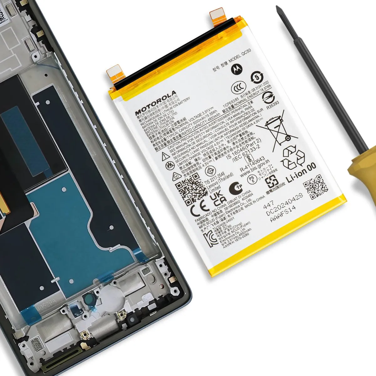 Motorola Edge 50 Fusion Originele Batterij 5000mAh - Wit