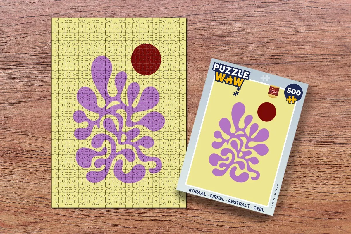 PuzzleWow Koraal Cirkel Abstract Legpuzzel 500 Stuks - Geel