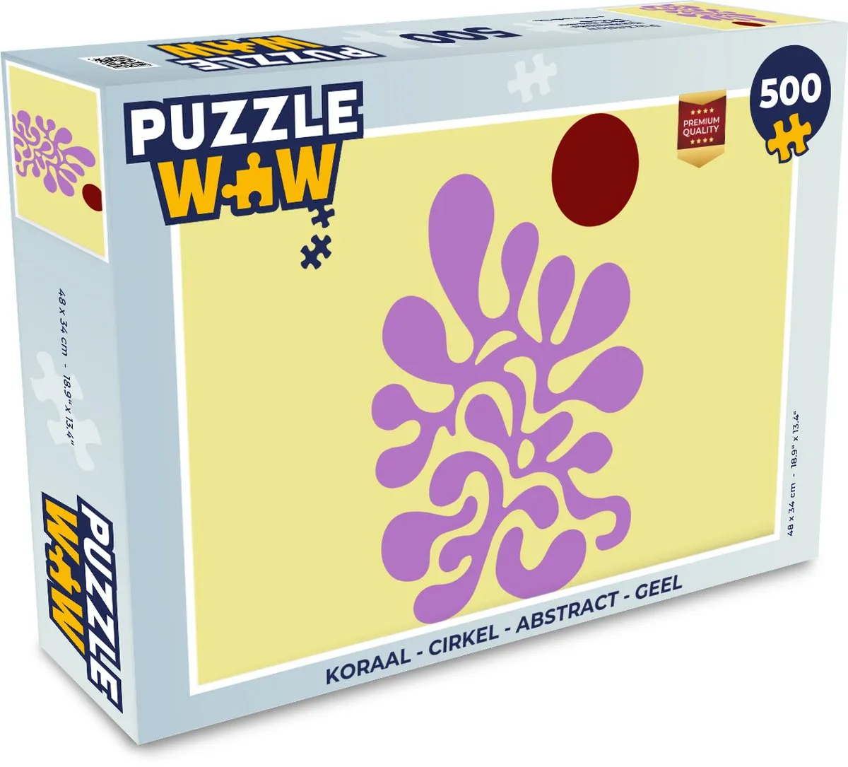 PuzzleWow Koraal Cirkel Abstract Legpuzzel 500 Stuks - Geel