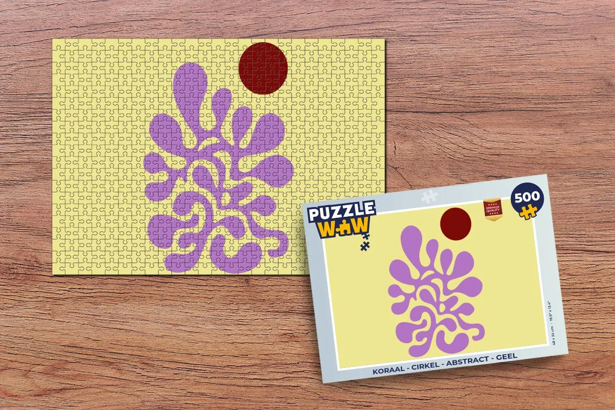 PuzzleWow Koraal Cirkel Abstract Legpuzzel 500 Stuks - Geel