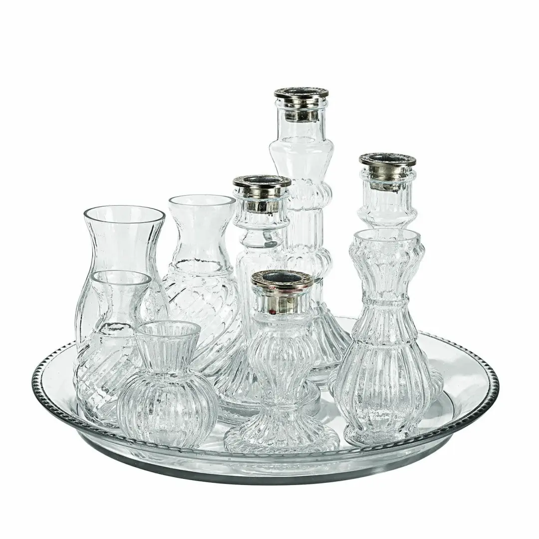 Loberon Hilevor Dienblad met kaarsenhouders en vazen - 37cm - afbeelding 6 van 6