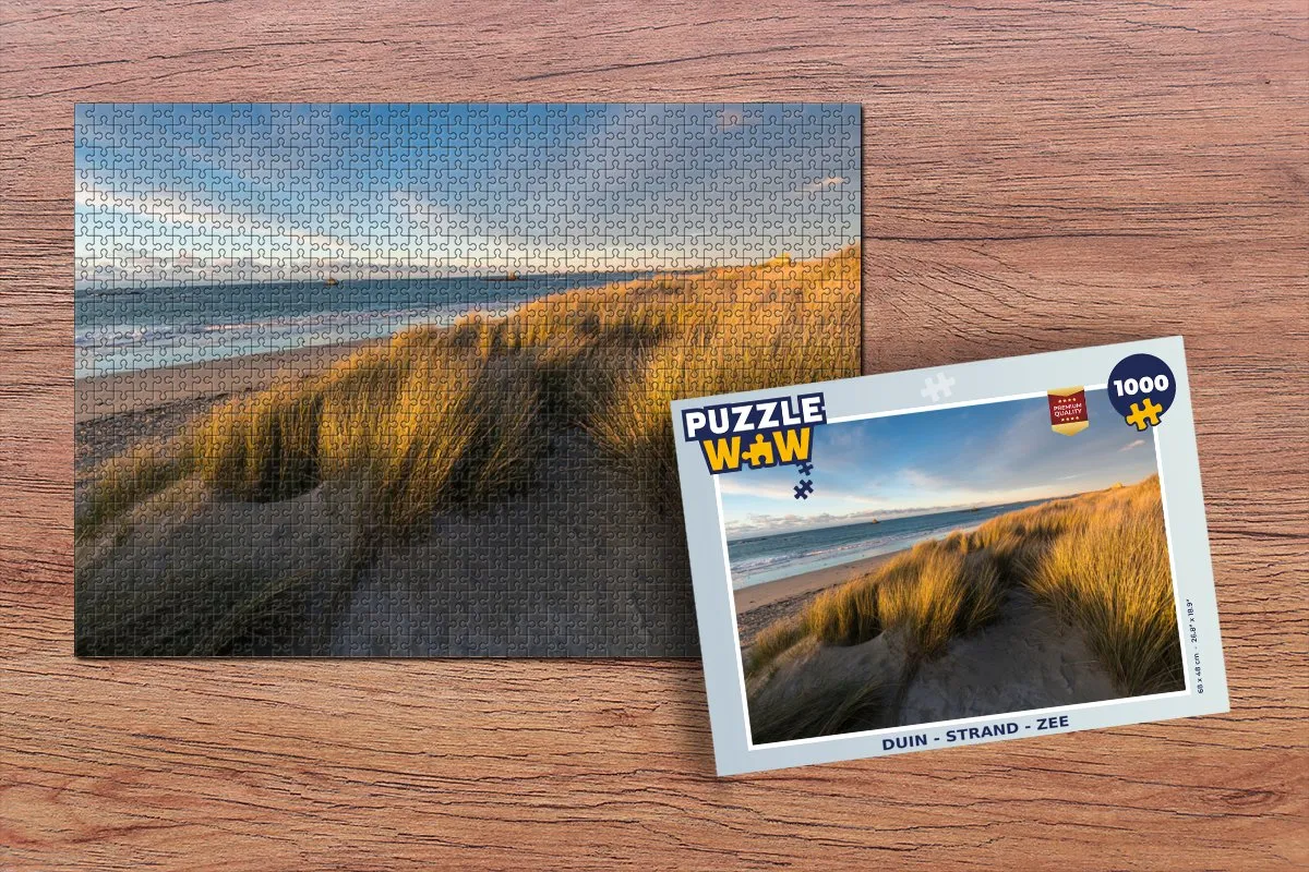 PuzzleWow Duin Strand Zee Legpuzzel 1000 Stuks - Multicolor