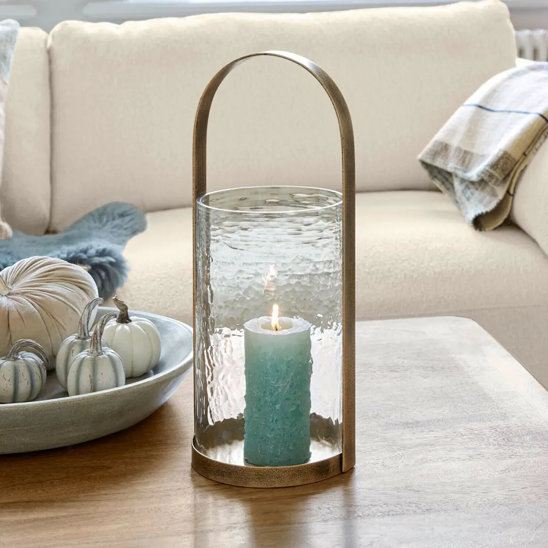 Loberon Windlicht Omirah - Antiekgoud/Heldere Glas - afbeelding 3 van 4