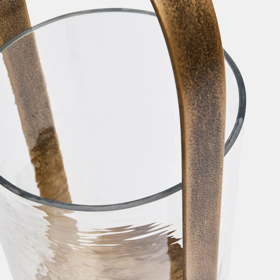 Loberon Windlicht Omirah - Antiekgoud/Heldere Glas - afbeelding 2 van 4