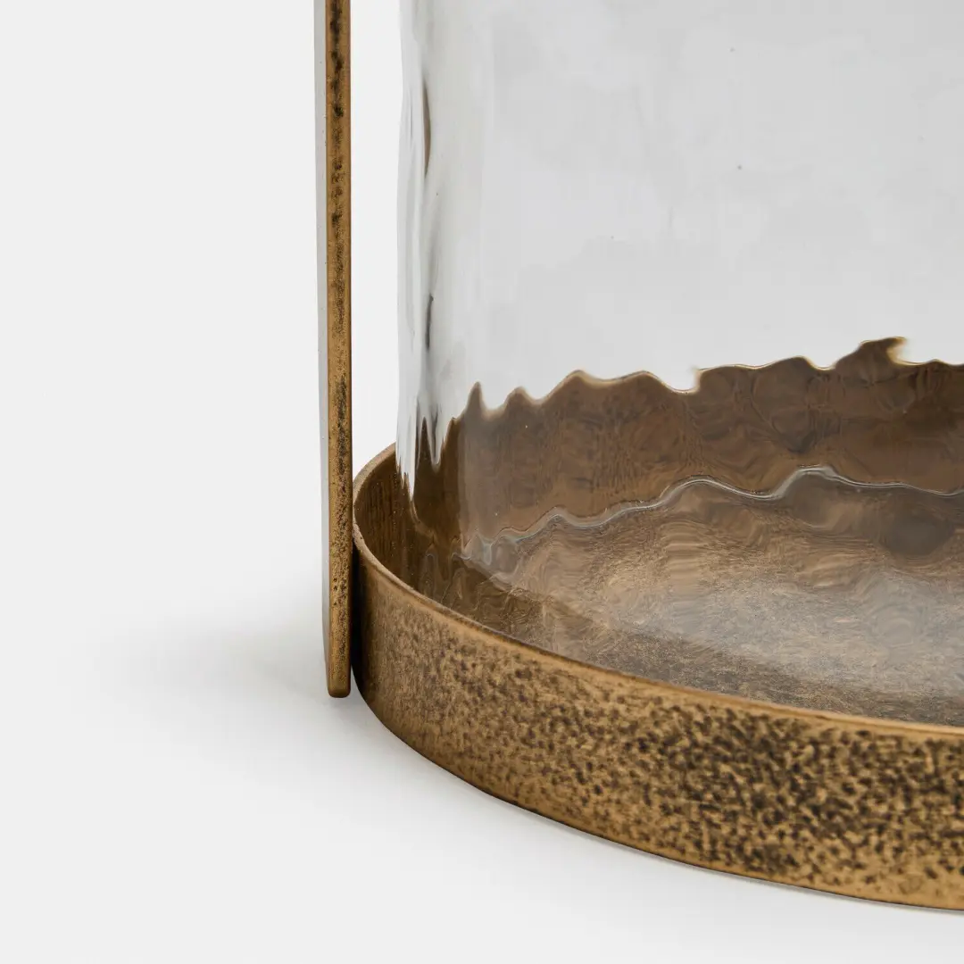 Loberon Windlicht Omirah - Antiekgoud/Heldere Glas - afbeelding 4 van 4