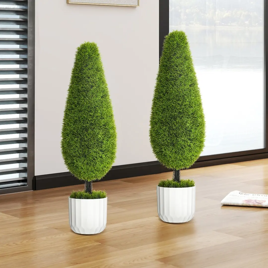 Homcom Kunstplanten Set 2 Stuks - 160 cm - Groen - afbeelding 5 van 6