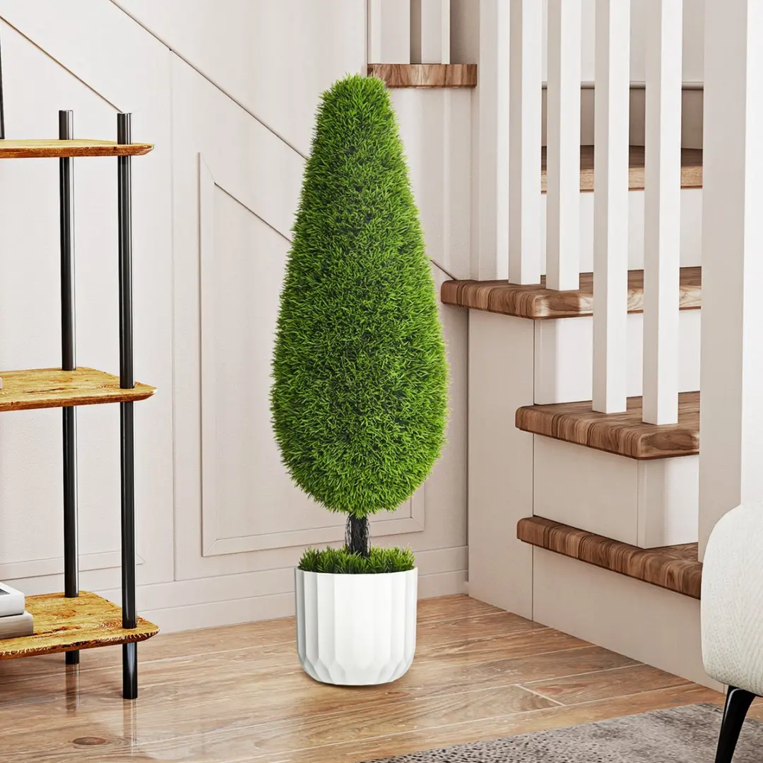 Homcom Kunstplanten Set 2 Stuks - 160 cm - Groen - afbeelding 4 van 6