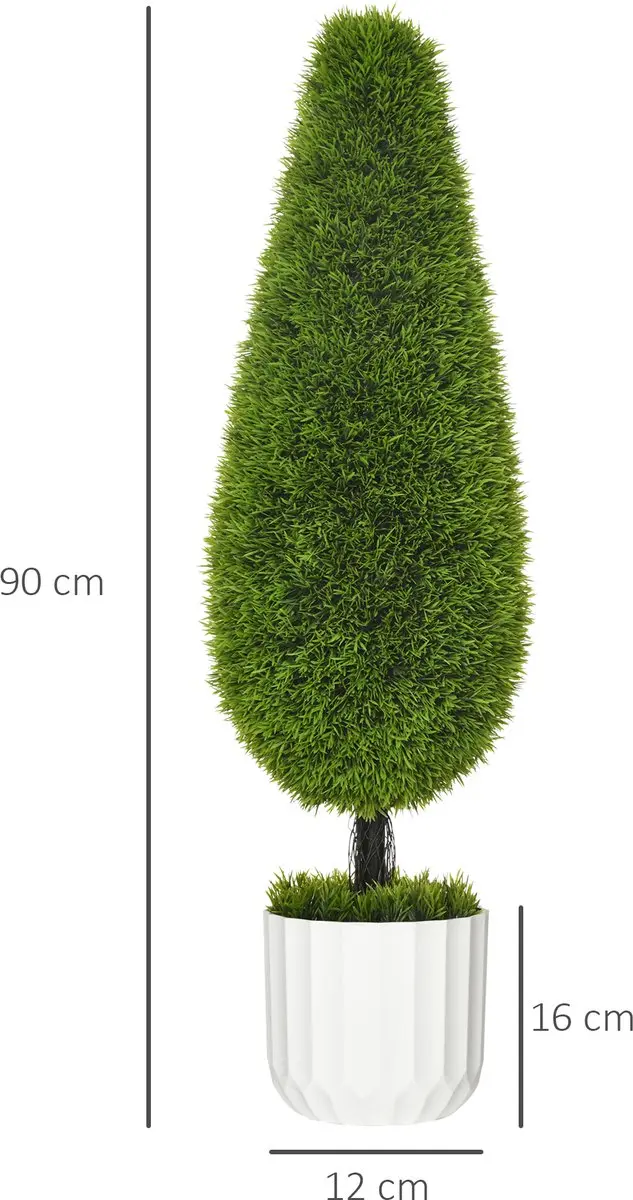Homcom Kunstplanten Set 2 Stuks - 160 cm - Groen - afbeelding 6 van 6