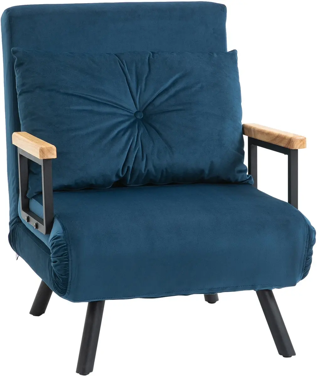 HOMCOM Sofa -bed, vouwbed met bedfunctie, ontspanningsfauteuil met achterste kus