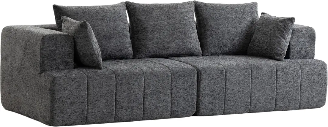 HOMCOM 3 Seater Sofa-Chenille (100 % Polyester)-248 x 104 x 87 cm-Grau