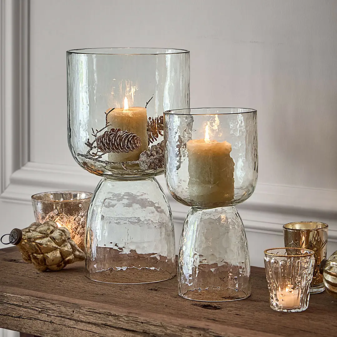 Loberon Faylina Windlichtset - 2 Stuks Ø18cm Heldere Glas - afbeelding 4 van 6