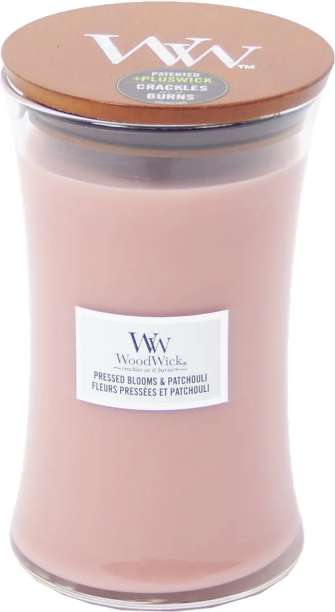 WoodWick Hourglass Large Geurkaars - Pressed Blooms & Patchouli - afbeelding 5 van 5