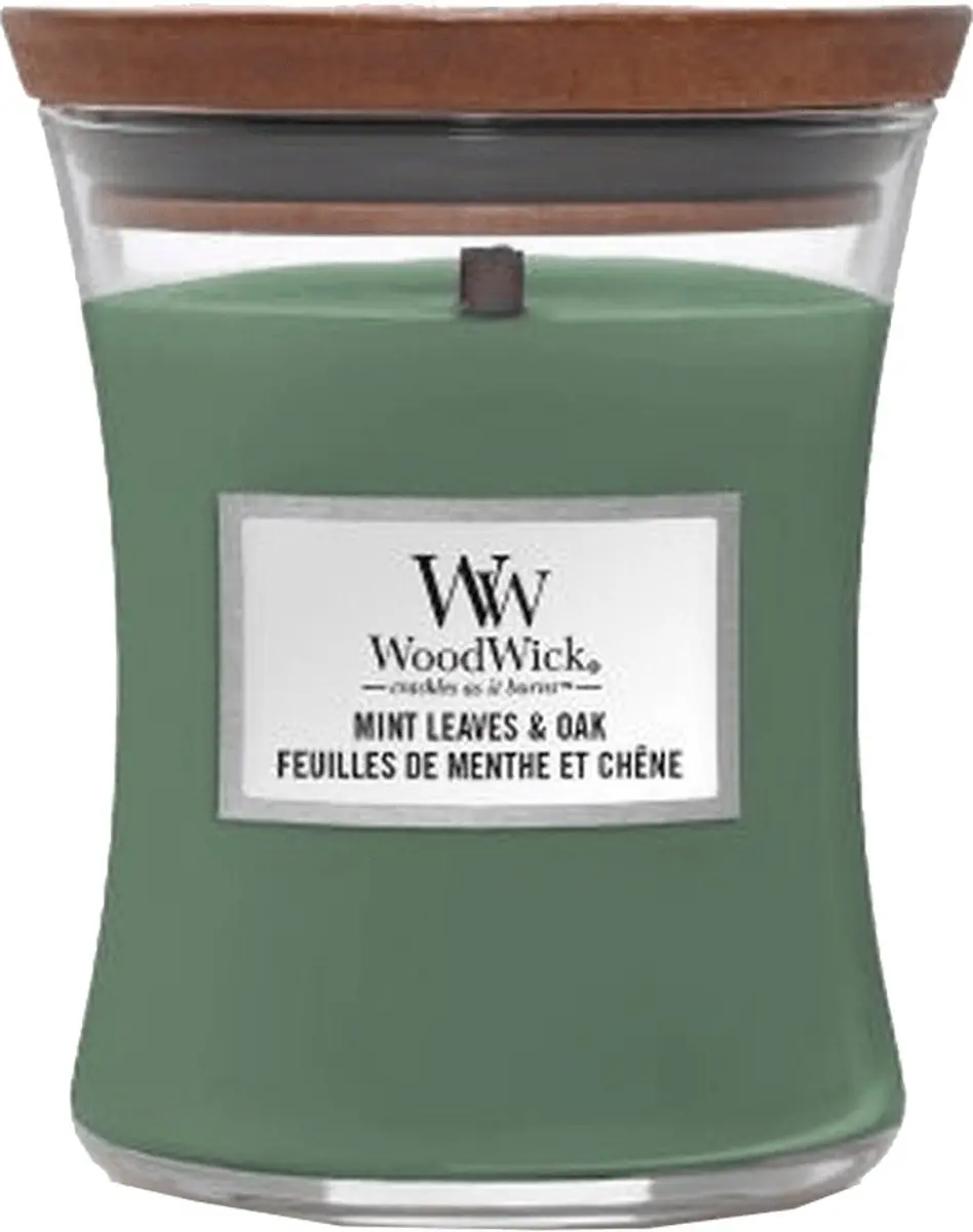 WoodWick Hourglass Geurkaars Mint Leaves & Oak - 60 Branduren - afbeelding 5 van 5