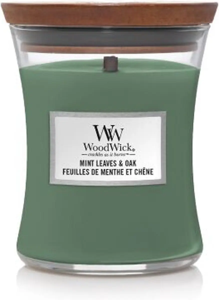 WoodWick Hourglass Geurkaars Mint Leaves & Oak