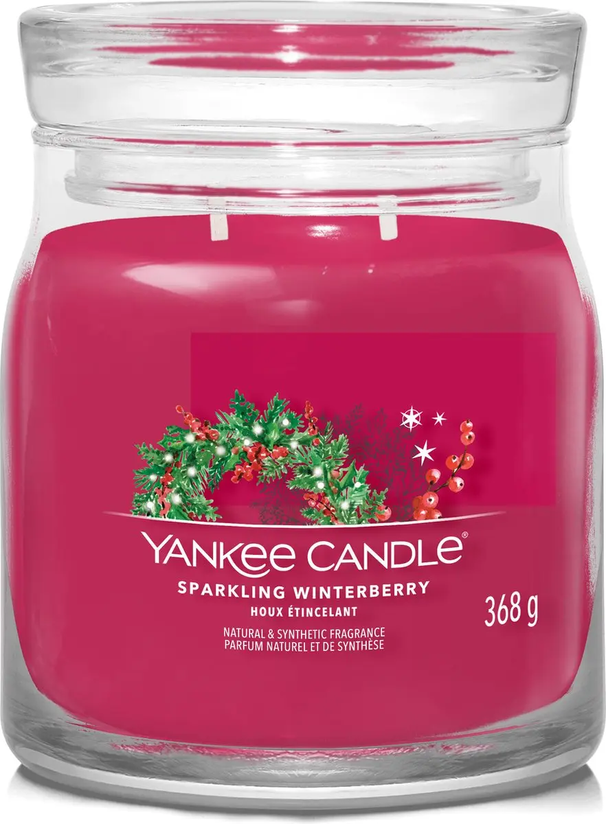 Yankee Candle Sparkling Winterberry Geurkaars - 50 Branduren - afbeelding 2 van 3