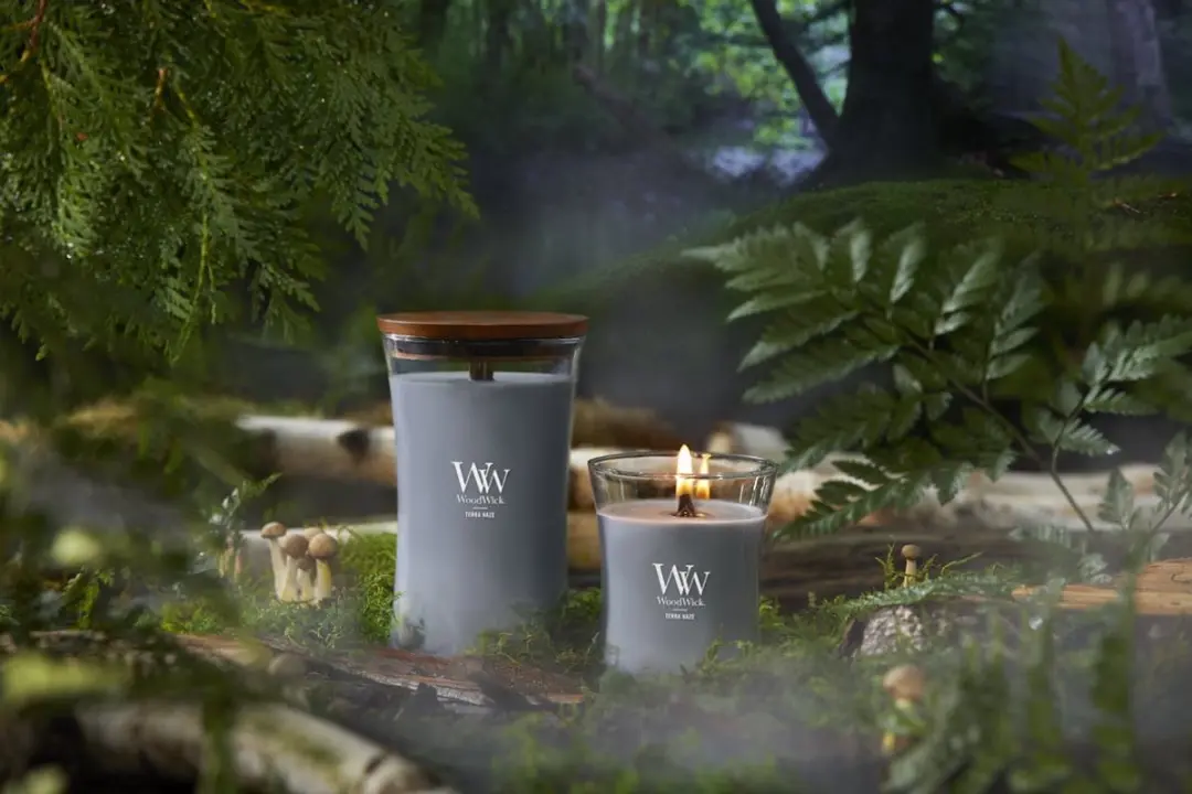 WoodWick Heartwick Flame Ellipse Geurkaars Terra Haze - 50 Branduren - afbeelding 5 van 6