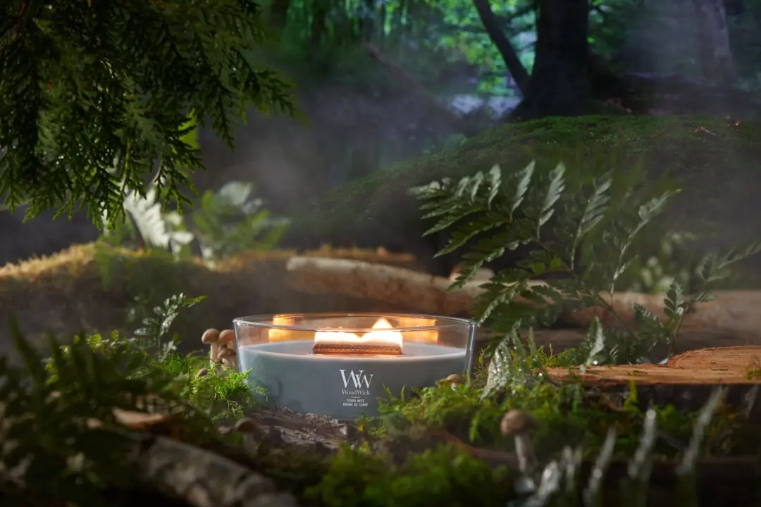WoodWick Heartwick Flame Ellipse Geurkaars Terra Haze - 50 Branduren - afbeelding 2 van 6