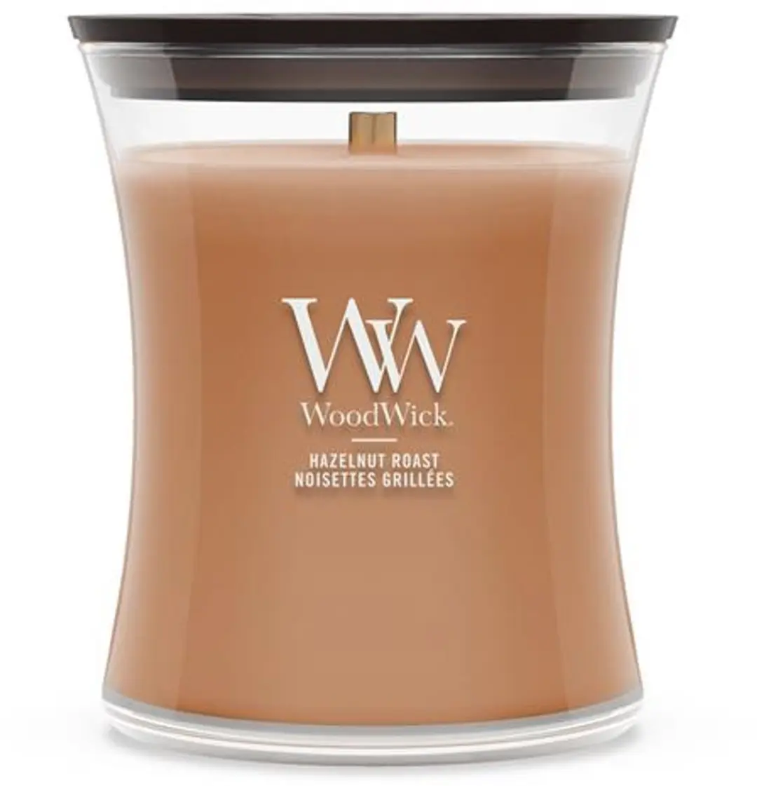 Woodwick Hourglass Hazelnut Roast Geurkaars - 60 branduren - afbeelding 5 van 5