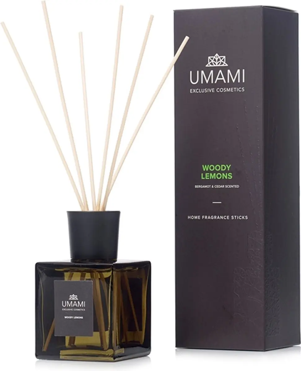 Umami Woody Lemons Geurstokjes 250ml - afbeelding 2 van 2