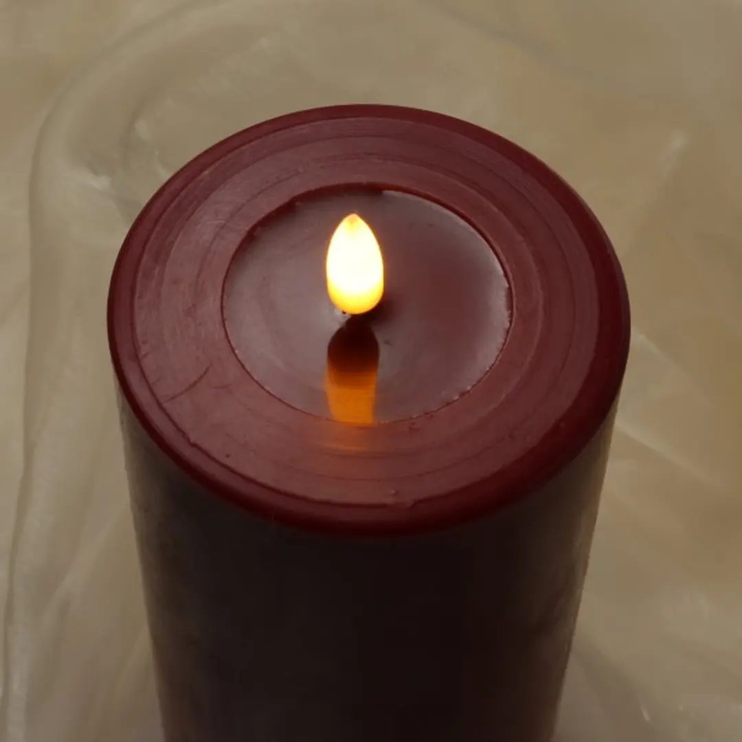 Deluxe Homeart Bourgogne LED Candle 7,5x15cm - afbeelding 2 van 3