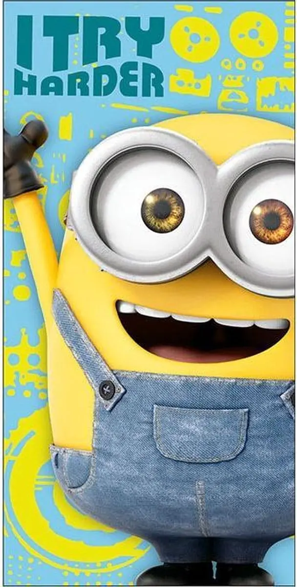 Minions badlaken / strandlaken 70x140 I Try Harder
