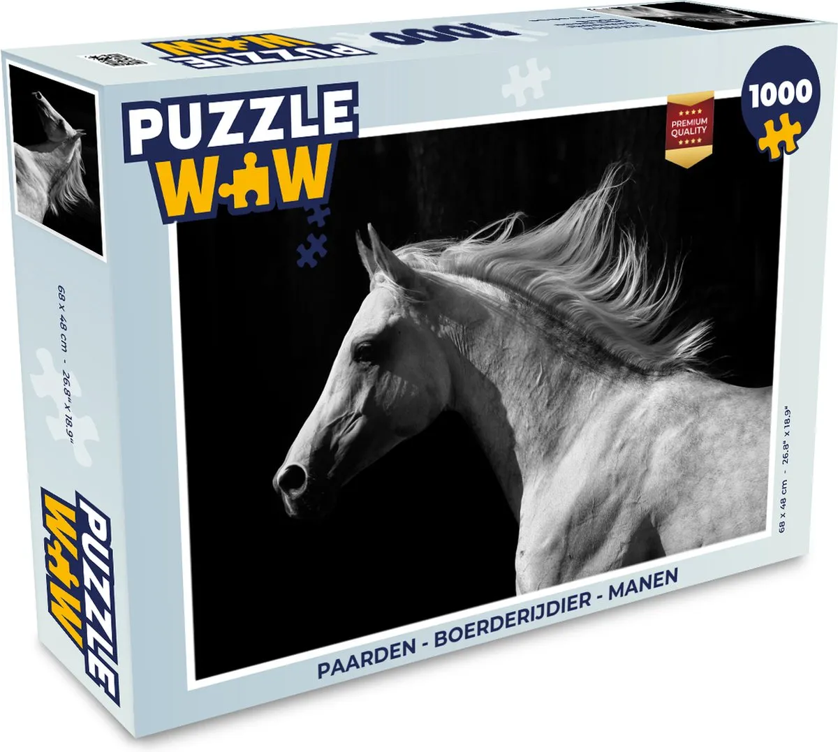 PuzzleWow Paarden Boerderijdier Legpuzzel 1000 Stuks - Multicolor