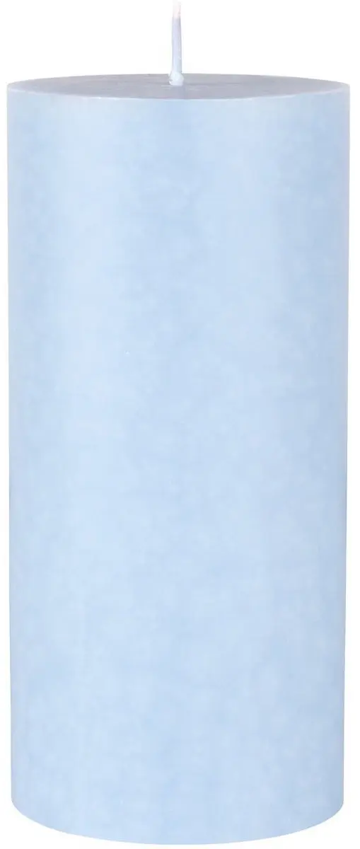 Lichtblauwe cilinderkaarsen/stompkaarsen 15 x 7 cm 50 branduren