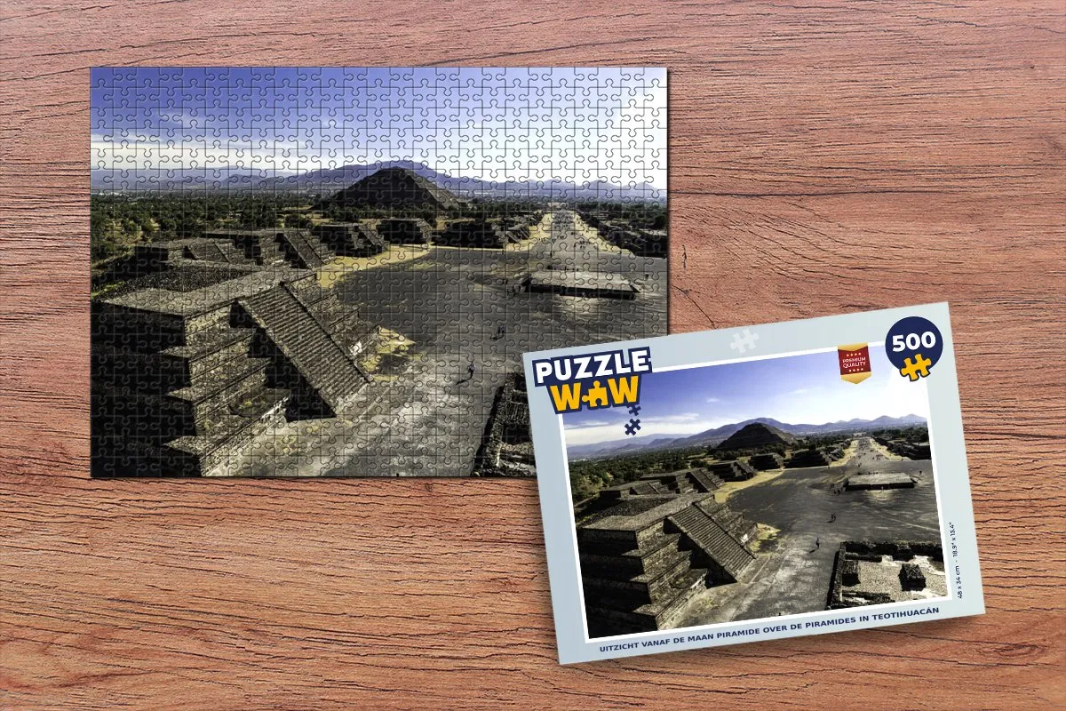 PuzzleWow Uitzicht vanaf de Maan Piramide - Legpuzzel 500 Stuks - Multicolor