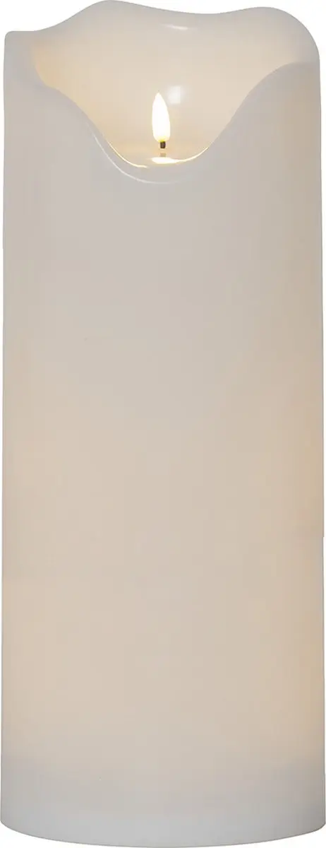 Star Trading kaars Flamme Grand, zuilkaars, wit, LED, timer, warm wit, voor buit