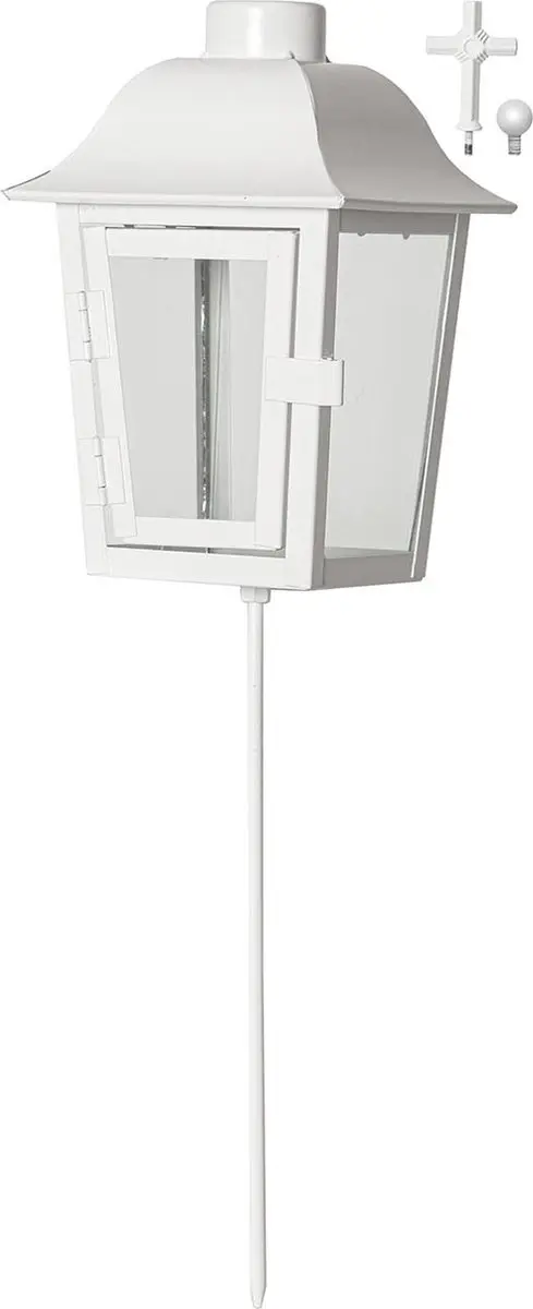 Star Trading Serene lantaarn, grondspies, graflantaarn, decoratie, wit, voor bui