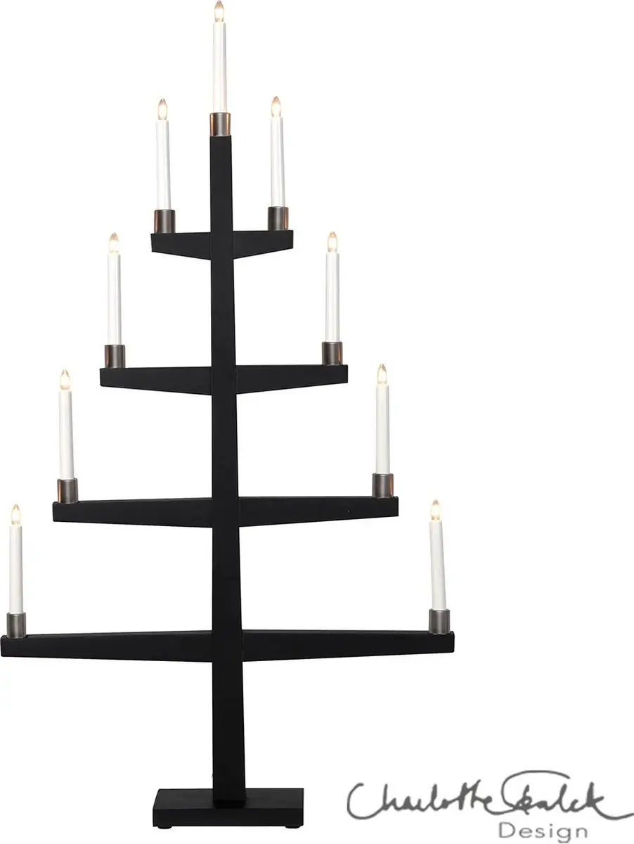 Star Trading 9-vlamige kandelaar 'Tall', groot, zwart, 110cm